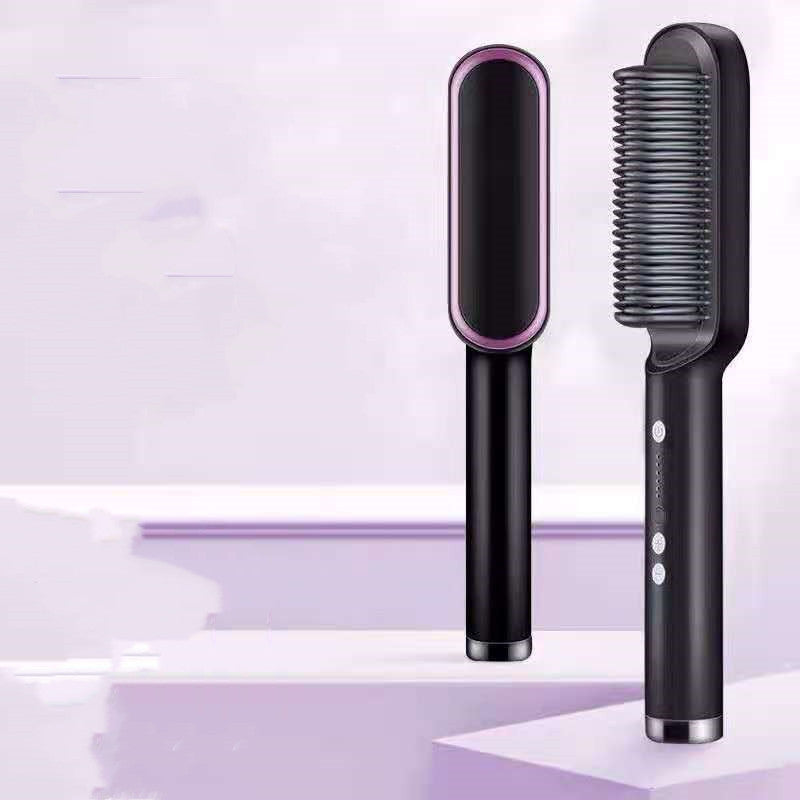 New 2 In 1 Hair Straightener Hot Comb Negative Ion Curling Tong