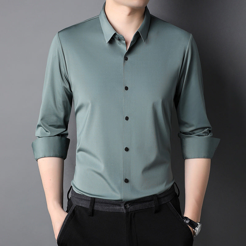 Men's Shirt Leisure Iron-free Micro-elastic Long Sleeve